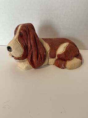 Artesania Rinconada Basset Hound Dog Ceramic Figurine